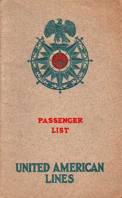 1925-06-30 Passenger Manifest for the SS Resolute