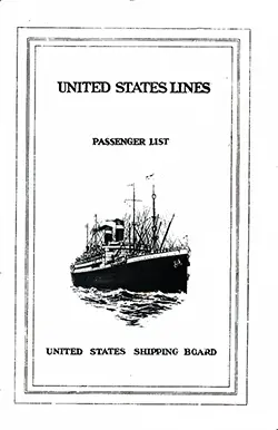 Front Cover, Passenger Manifest, SS George Washington, United States Lines, August 1924