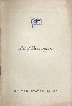 1934-08-01 Passenger Manifest for the SS Manhattan
