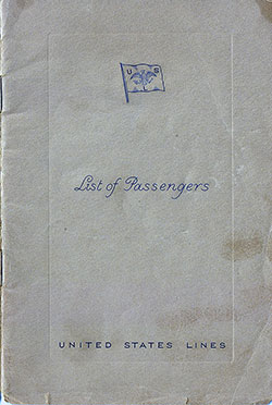 1936-10-21 Passenger Manifest for the SS Manhattan