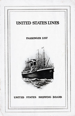 1923-10-19 Passenger Manifest for the SS President Arthur