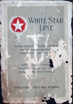 Front Cover, Passenger Manifest, SS Adriatic, White Star Line, Eastbound, April 1920
