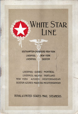 Passenger Manifest, White Star Line RMS Baltic - 1921