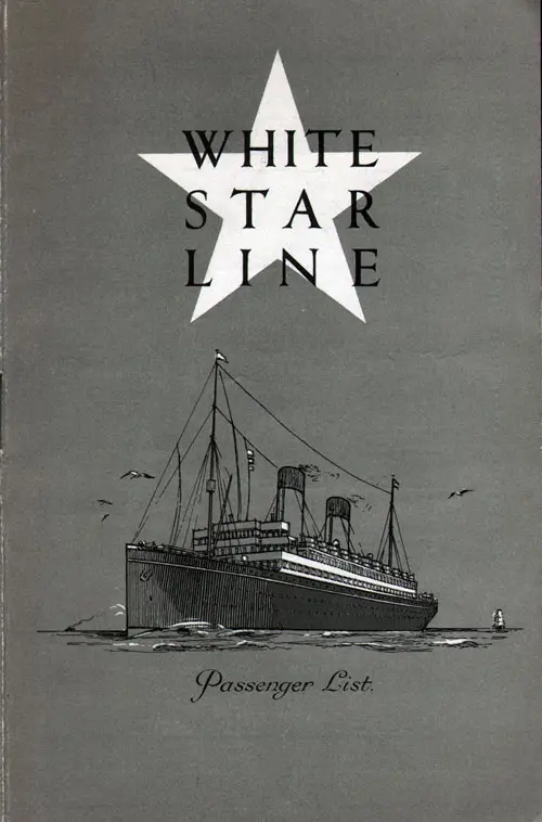 This Monochrome Cover Design From a 1931 White Star Line Passenger List Is Simple Yet Elegant for This Period.