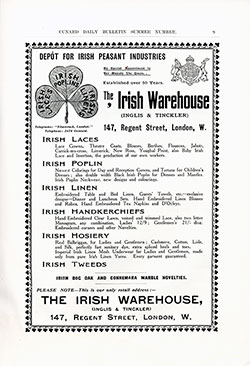 Vintage Fashions - Irish Warehouse - London (1912)