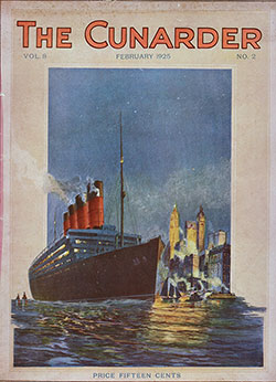 Front Cover, The Cunarder, England, Wales and The British Countryside, February 1925