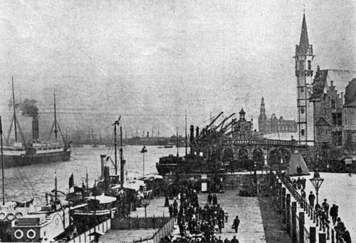 Harbor of Antwerp, Belgium circa 1921