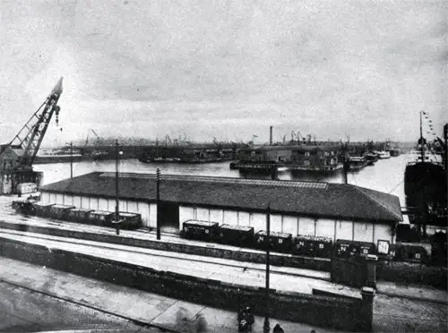 View of Princes Dock Looking Eastward Showing Double Story Sheds.