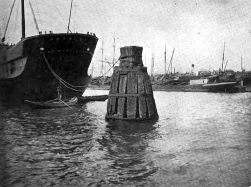 Mooring Pier in Rotterdam Harbour.