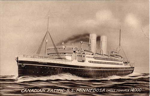 Vintage Postcard (1917) of the SS Minnedosa of the Canadian Pacific