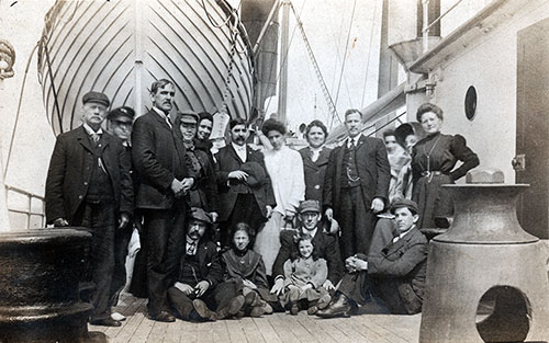 Steerage Passengers on the Deck of an Ocean Liner circa Early 1900s.