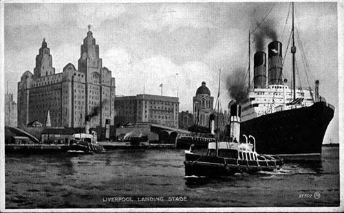 RMS Laconia Leaves Liverpool Landing Stage, 1912.