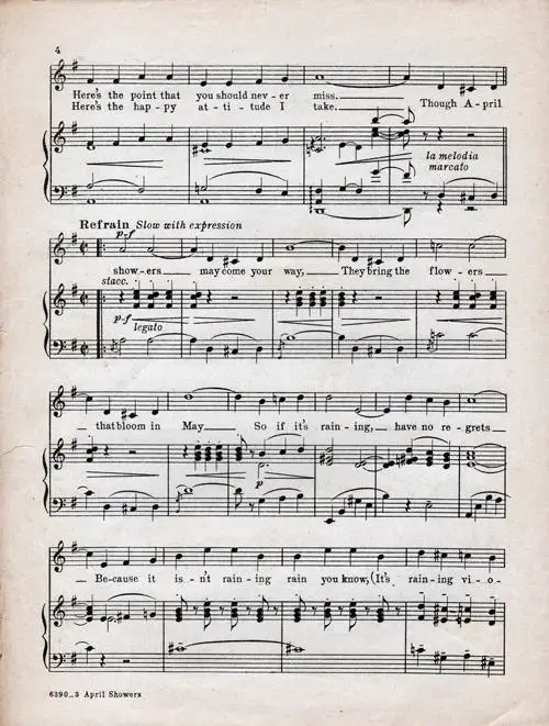 April Showers Sheet Music Page 4
