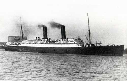 RMS Laconia at New York Harbor, 1912.