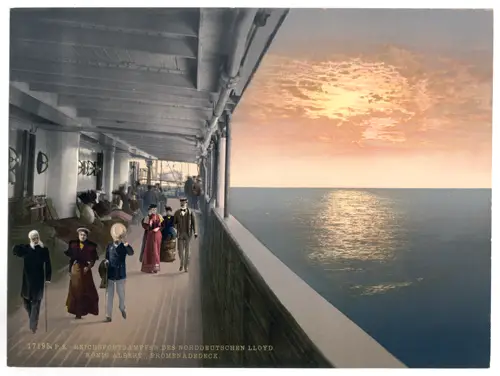 Passengers Getting Their Sea Legs on the Promenade Deck of the SS Konig Albert of the Norddeutcher Lloyd, 1899.