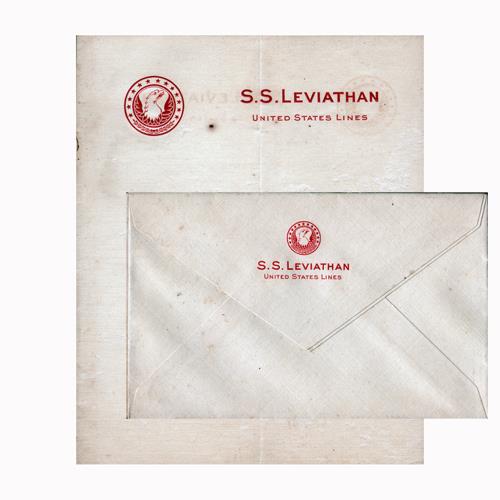 Matching Correspondence Letterhead and Envelope for the SS Leviathan