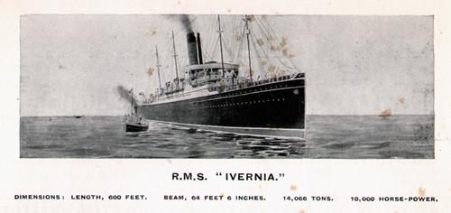 The RMS Ivernia of the Cunard Line