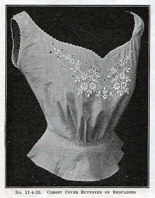 No, 11-4-35 Corset Cover Buttoned on Shoulders
