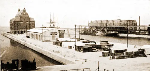 View of the Free Port of Copenhagen in 1907