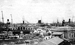 The Port of Genoa, Italy circa 1907.