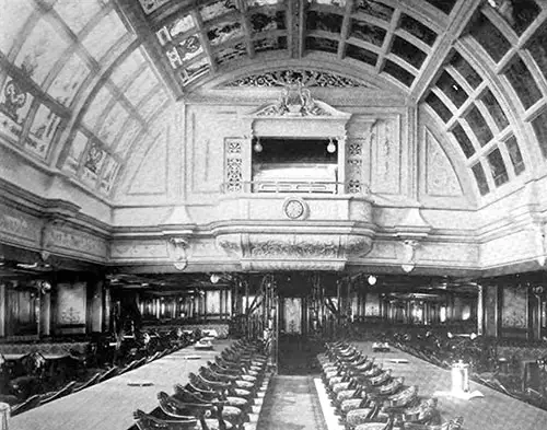 First Class Dining Room of the SS New York of the American Line.