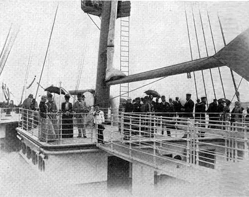 Passengers Out on the Promenade Deck of the White Star Liner SS Tectonic.