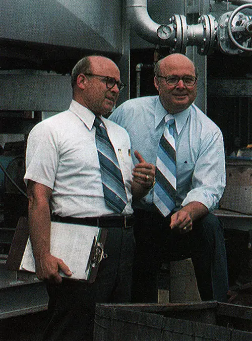 O & M Manufacturing Company's management (from left) Eugene C. Owen, President; Jack Owen, Secretary-Treasurer.