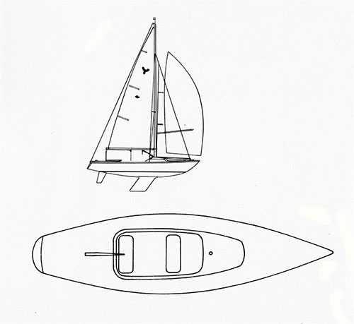 Basic Schematics of the New 1971 O'Day Yngling Sailboat.