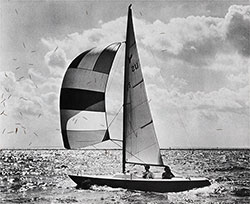 The New 1971 O'Day Yngling Sailing on the Open Waters.