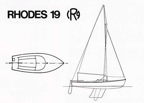 Basic Schematics of the New 1971 O'Day Rhodes 19 Sailboat.
