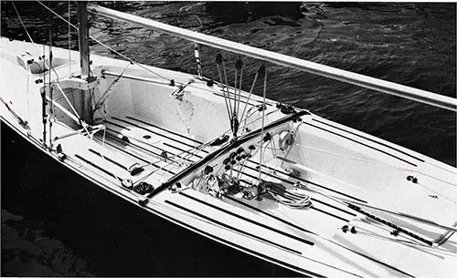 Close-Up View of the Hull on a New 1971 O'Day International Tempest Sailboat.