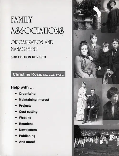 Front Cover, Family Associations: Organization and Management, 3rd Edition, Revised, 2001.