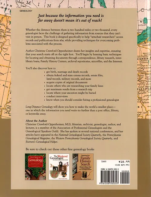 Back Cover - Long-Distance Genealogy: Researching Your Family History From Home