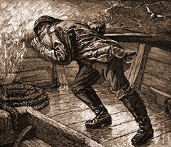 GGA Image ID # 16029429b9 A Sailor Braves the Storm.