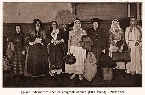 Typical Immigrants at the Immigration Station at Ellis Island, New York.