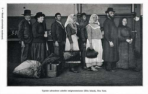 Typical Immigrants at the Immigration Station at Ellis Island, New York.