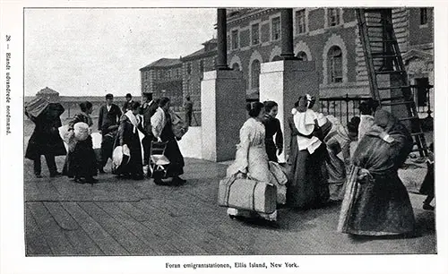 Foreigners Arriving at the Immigration Station, Ellis Island, New York.
