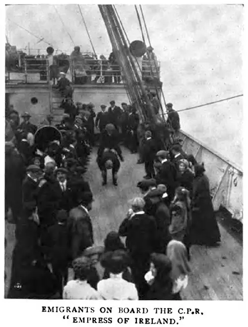 Emigrants on Board the CPR Steamship "Empress of Ireland."