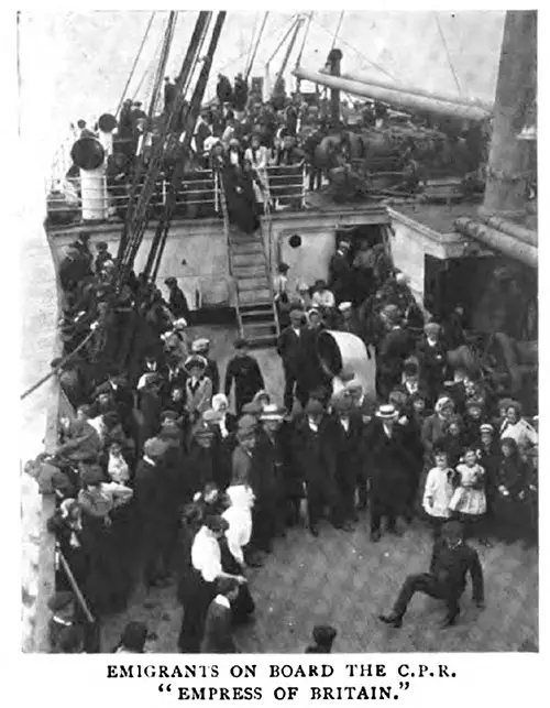 Emigrants on Board the CPR Steamship "Empress of Ireland."