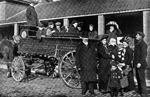 Immigrants at Quebec on Their Way to the Ferry.