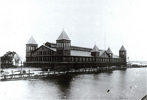 Ellis Island, Looking East From Within the Ferry Basin, 1892-1897.