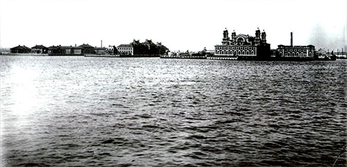 View of Ellis Island from the Southeast, 1912.