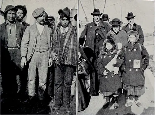 Left: Croatian and Italian Immigrants. Right: Swedish Immigrants Arrive at Ellis Island