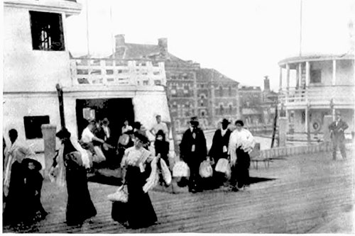 Immigrants Landing at Ellis Island., Public Hygiene, Vol. 2, 1911.