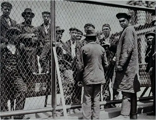 Detention Pen — on Roof of Main Building, Ellis Island.