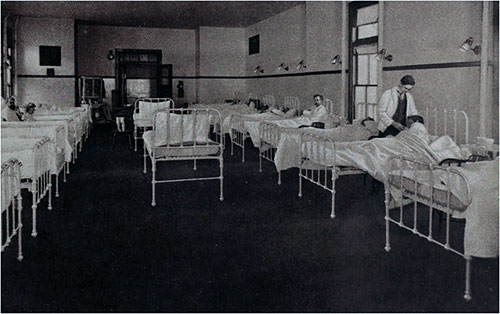Men's Ward — in the New Hospital Building at Ellis Island.