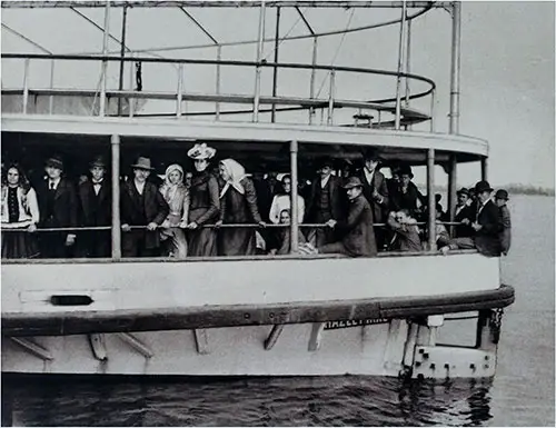 Transporting Emigrants— Direct From Ellis Island to the Fall River Line Pier via the Tender "Hazel Kirk."