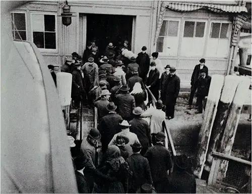 Landing of the Emigrants Outside of Barge Office at the Battery.