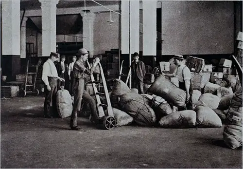 Baggage Room at Ellis Island — for Out-Going Matter.