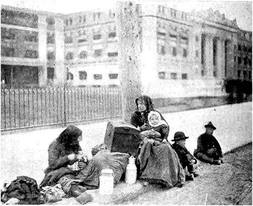 "Coming Canadians." Immigrant Family Relaxing on a Cool Day.